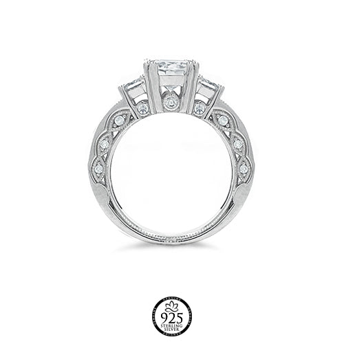 Sterling Silver Lille Marquise Engagement Ring