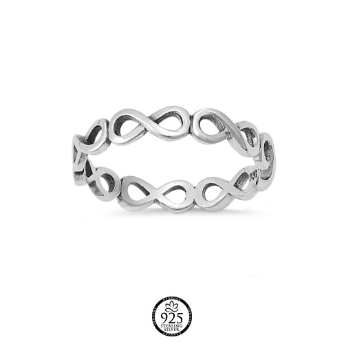 Sterling Silver Infinity Stackable Band Ring