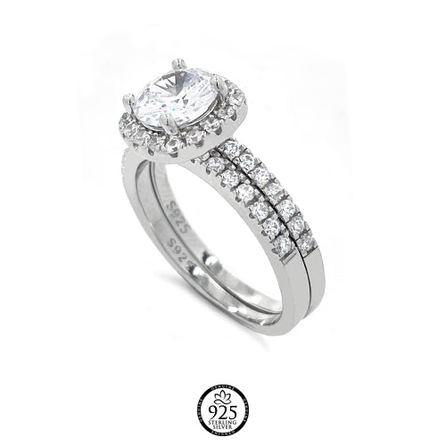 Sterling Sliver Emy Square Engagement Ring