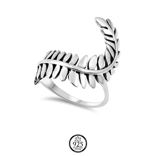 Sterling Silver Tropical Fern Leaf Ring
