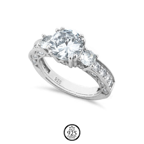 Sterling Silver Lille Marquise Engagement Ring