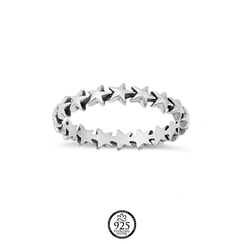 Sterling Silver Shine Stars Band Ring