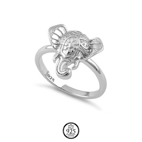 Sterling Silver Boho Elephant Head Ring