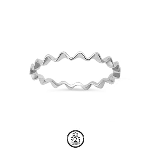 Sterling Silver Fine Wavy Stackable Ring