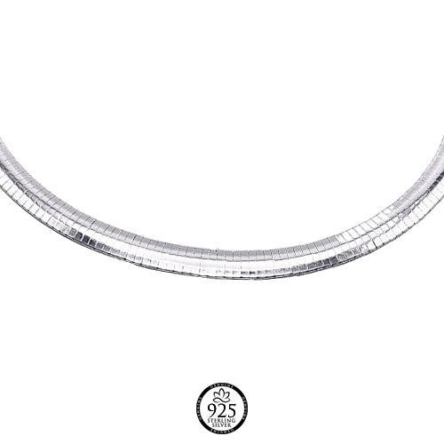 Sterling Silver 20" Bold Omega Necklace