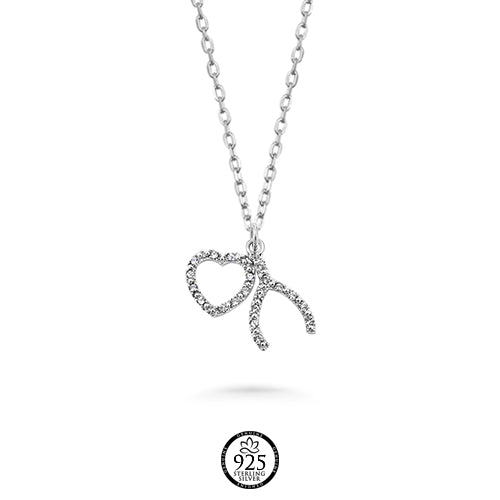 Sterling Silver My Wishbone Heart Necklace