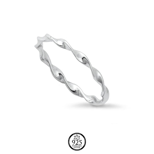 Sterling Silver Thin Twisted Ring