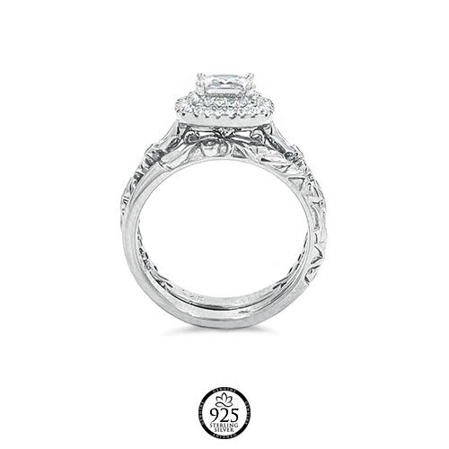 Sterling Silver Vintage Queen Engagement Ring