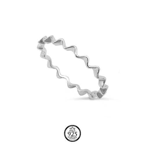 Sterling Silver Fine Wavy Stackable Ring