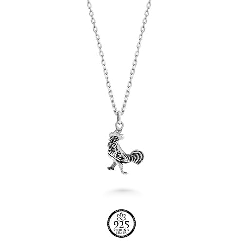 Sterling Silver Rooster Necklace