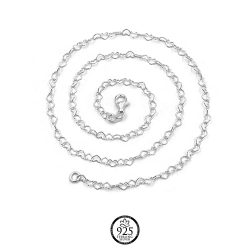 Sterling Silver Lots of Hearts Necklace