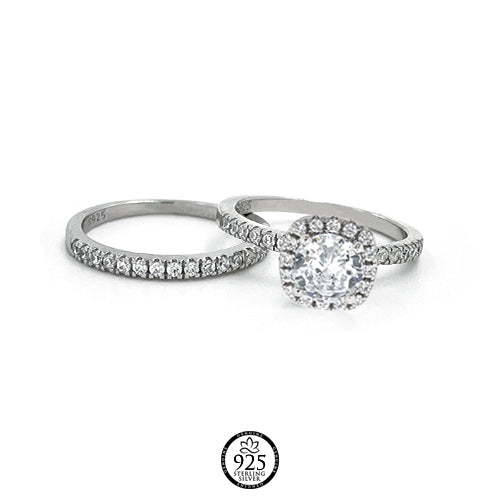Sterling Sliver Emy Square Engagement Ring