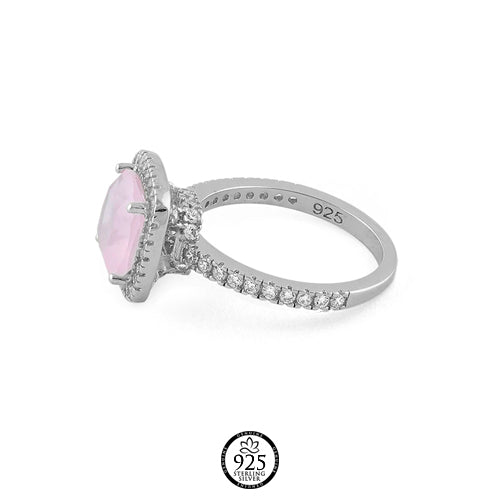 Sterling Silver Zoe Vintage Pink Crystal Ring