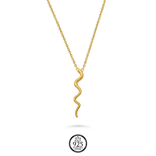 Sterling Silver Subtle Snake Necklace