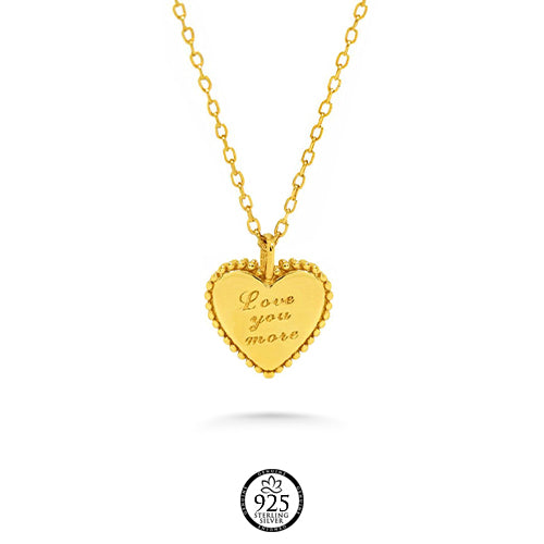 Sterling Silver Love You More Necklace
