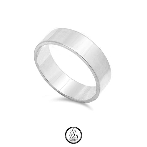 Sterling Silver Basic Flat Engagement Ring