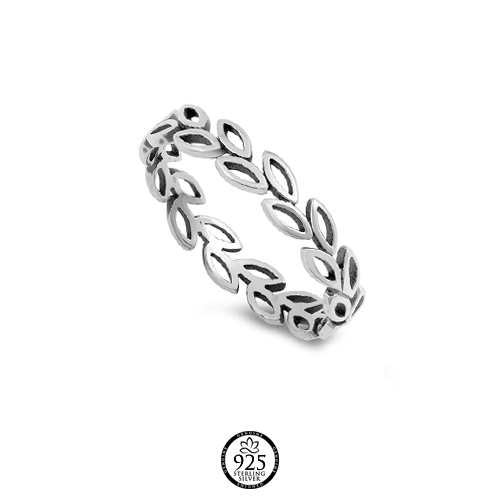Sterling Silver Tiny Leaves Ring