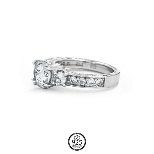 Sterling Silver Lille Marquise Engagement Ring