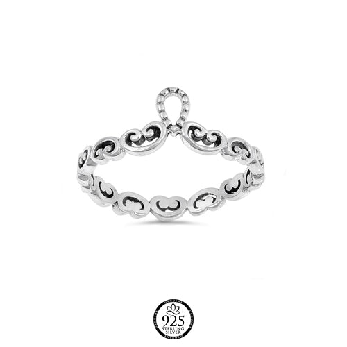 Sterling Silver Vintage Crown Style Ring