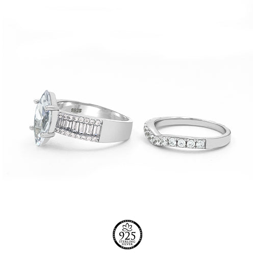 Sterling Silver La Vie Marquise Engagement Ring