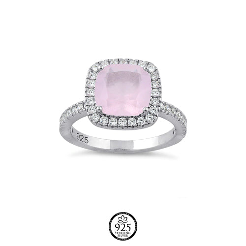 Sterling Silver Zoe Vintage Pink Crystal Ring