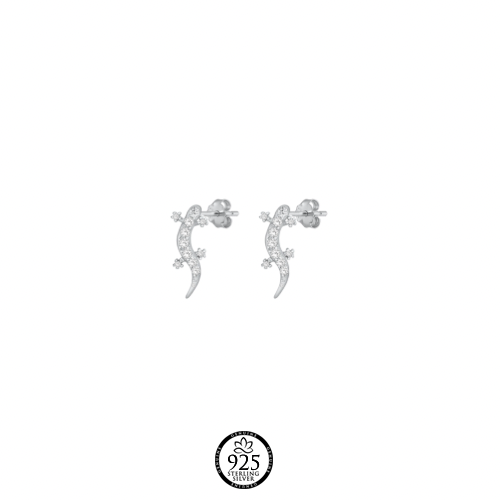 Sterling Silver Lizard Stud Earrings