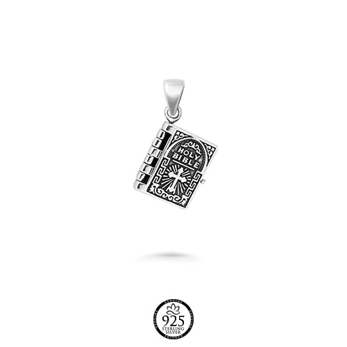 Sterling Silver The Bible Book Necklace