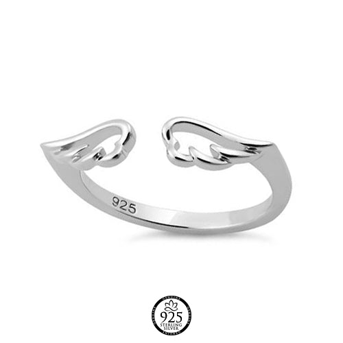 Sterling Silver Angel Wings Ring