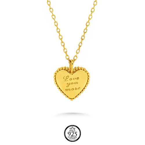 Sterling Silver Love You More Necklace