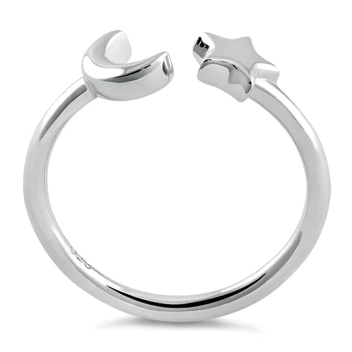 Sterling Silver Moon & Stars Ring