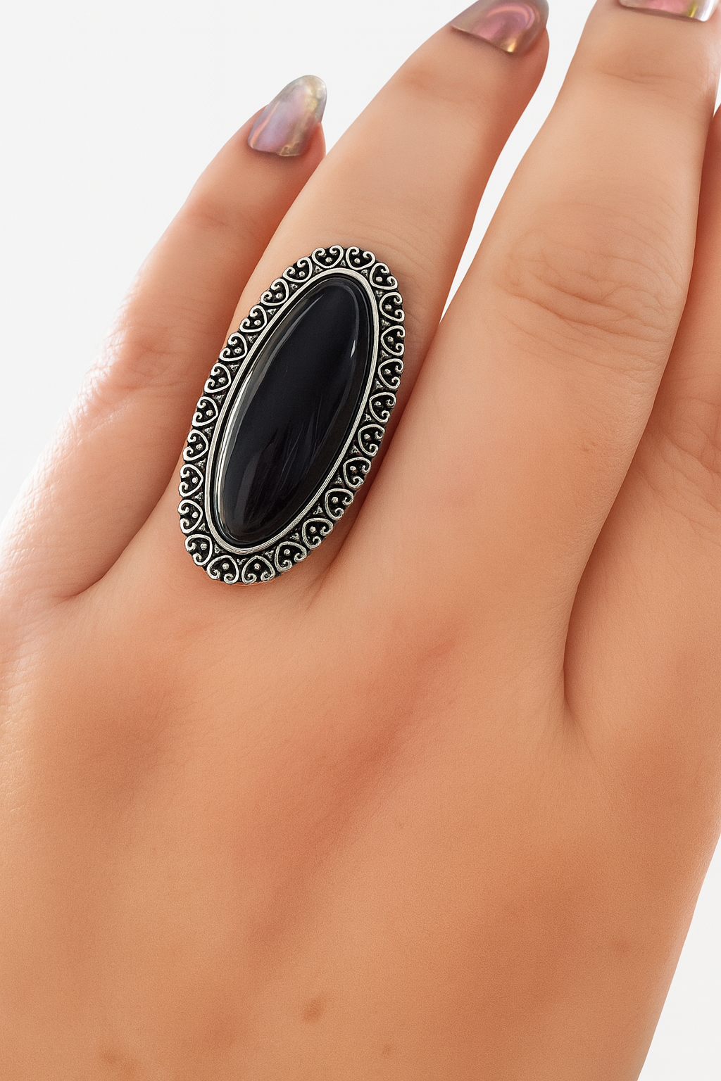 The Noir Statement Oval Ring
