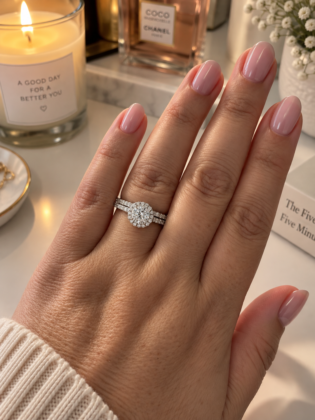 Sterling Silver Ivy Round Cut Engagement Ring