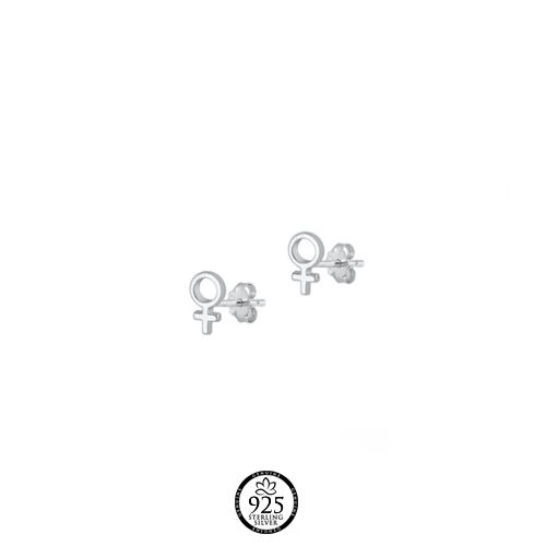 Sterling Silver Female Symbol Earrings
