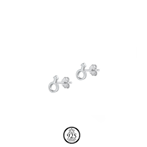 Sterling Silver Male Symbol Earrings