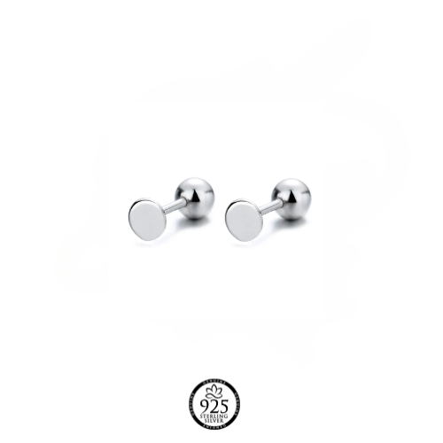 Sterling Silver 3mm Ball Screw Earrings