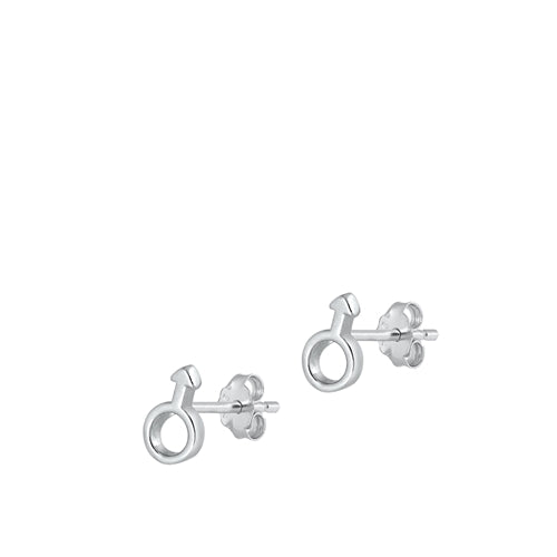 Sterling Silver Male Symbol Earrings
