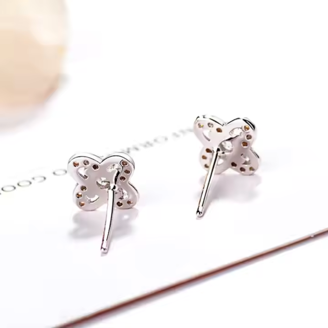 Sterling Silver Petal Glow Crystal Earrings