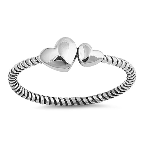 Sterling Silver Double Love Twist Ring