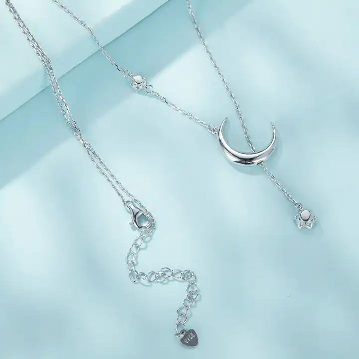 Sterling Silver Delicate Crescent Moon Necklace