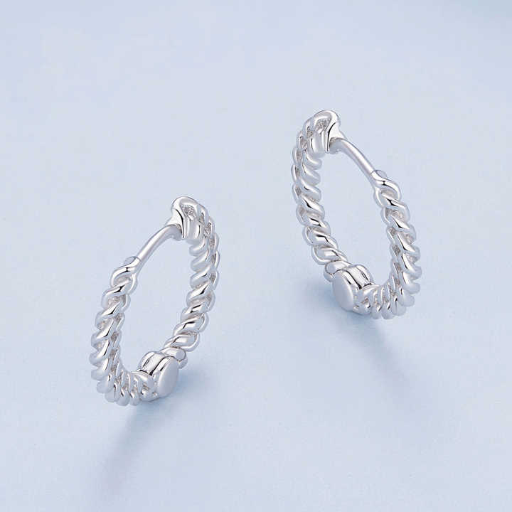 Sterling Silver Linked Hoops Earrings
