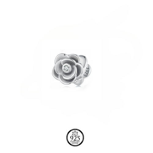 Sterling Silver Crystal Flower Charm