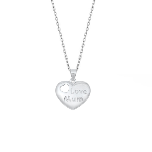 Sterling Silver Love Mum Heart Necklace