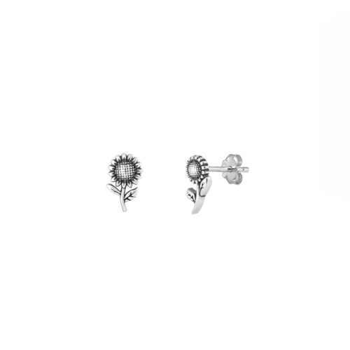 Sterling Silver Tiny Sunflower Earrings