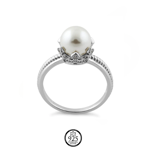 Sterling Silver Serenity Queen Pearl Ring