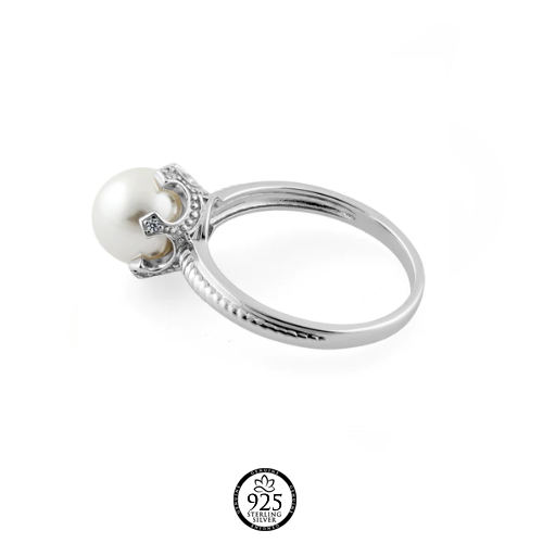 Sterling Silver Serenity Queen Pearl Ring