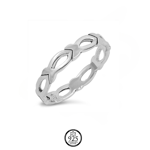 Sterling Marcos 6:41 Fish Band Ring