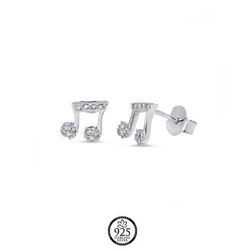 Sterling Silver Music Note Earring
