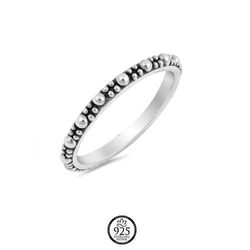 Sterling Silver Bali Dots Stackable Ring