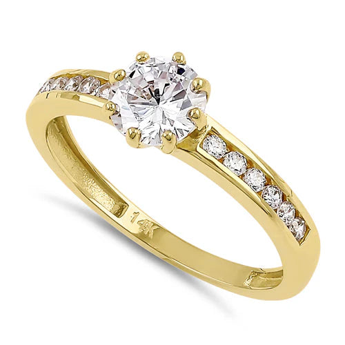 Solid 14K Gold Delicate 6.0MM Engagement Ring