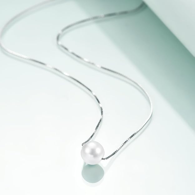 Sterling Silver Minimalist Pearl Necklace